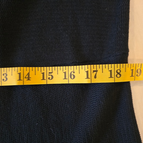 Talbots Petites Black Open Front Cardigan Sweater MP Textured Knit Back Pleat - Picture 7 of 9